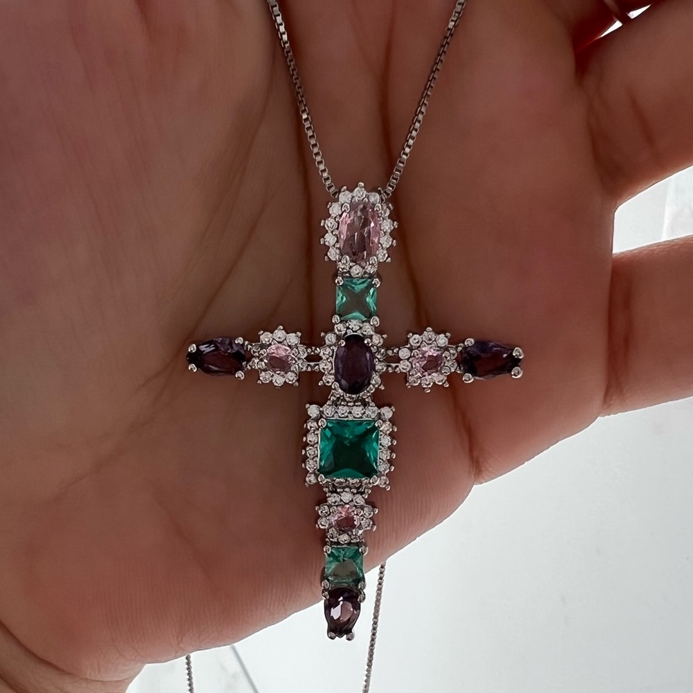 Brand new sterling silver cross. Follow my small business page @jbloom_co